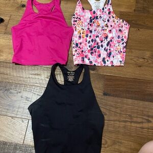 Kids Racerback Tank Top Set - Black, Pink, Multicolor built in bra